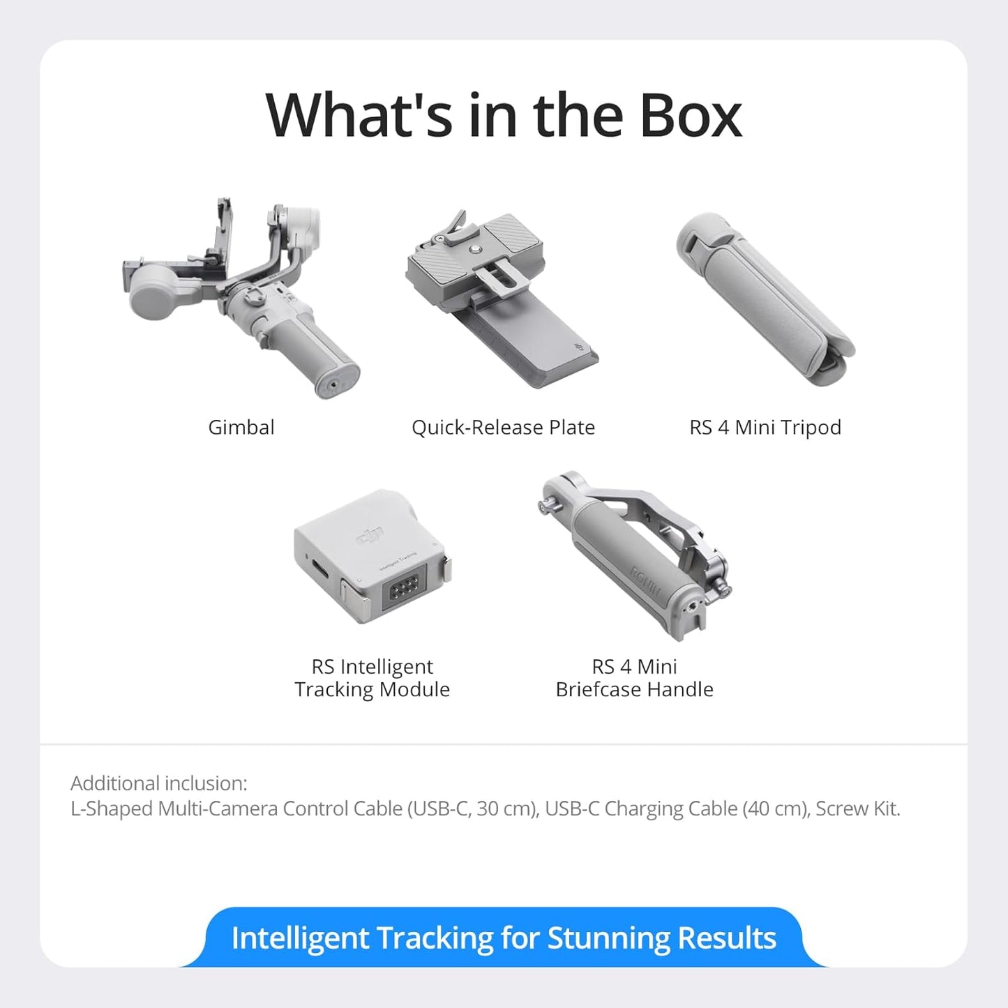DJI RS 4 Mini Combo, Gimbal Stabilizer for Cameras Canon/Sony/Panasonic/Nikon/Fujifilm, Auto Axis Locks, Intelligent Tracking, 2kg/4.4lbs Payload, Camera Gimbal, Camera Stabilizer, Briefcase Handle