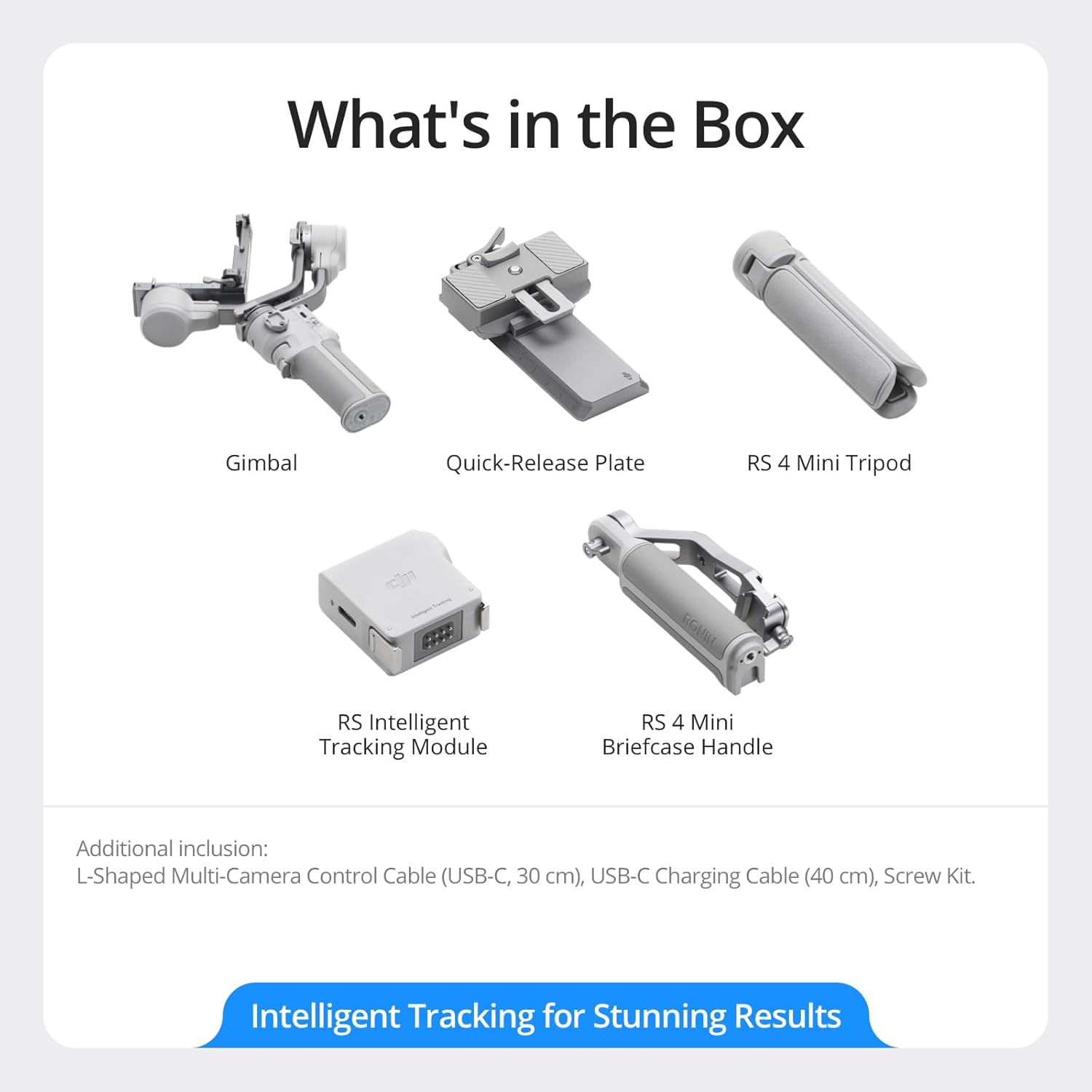 DJI RS 4 Mini Combo, Gimbal Stabilizer for Cameras Canon/Sony/Panasonic/Nikon/Fujifilm, Auto Axis Locks, Intelligent Tracking, 2kg/4.4lbs Payload, Camera Gimbal, Camera Stabilizer, Briefcase Handle