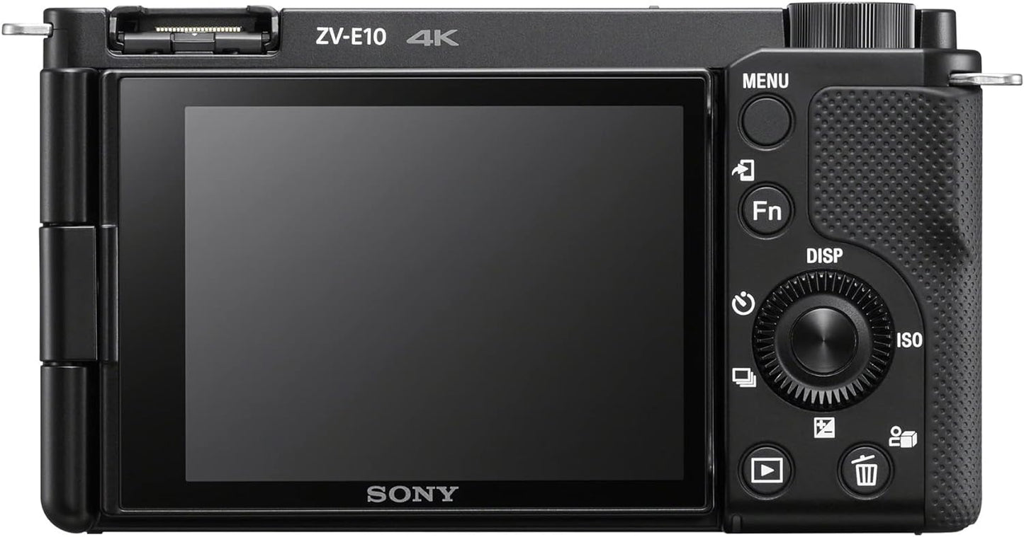 Sony Alpha ZV-E10 - APS-C Interchangeable Lens Mirrorless Vlog Camera Kit - Black