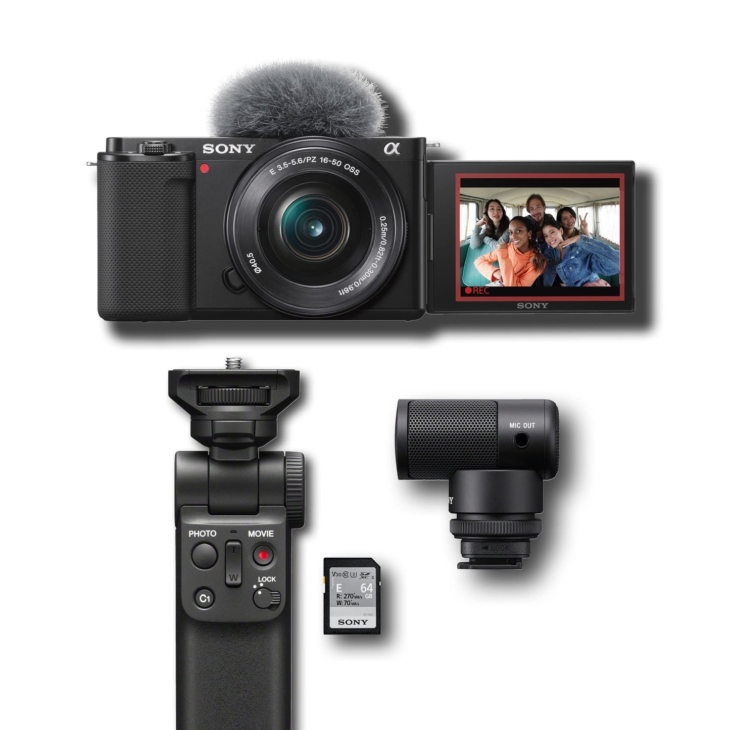 Sony Alpha ZV-E10 - APS-C Interchangeable Lens Mirrorless Vlog Camera Kit - Black